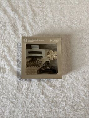 scünci Neutral Hair Claw Clip Gift Set - Beige, Cream, Brown